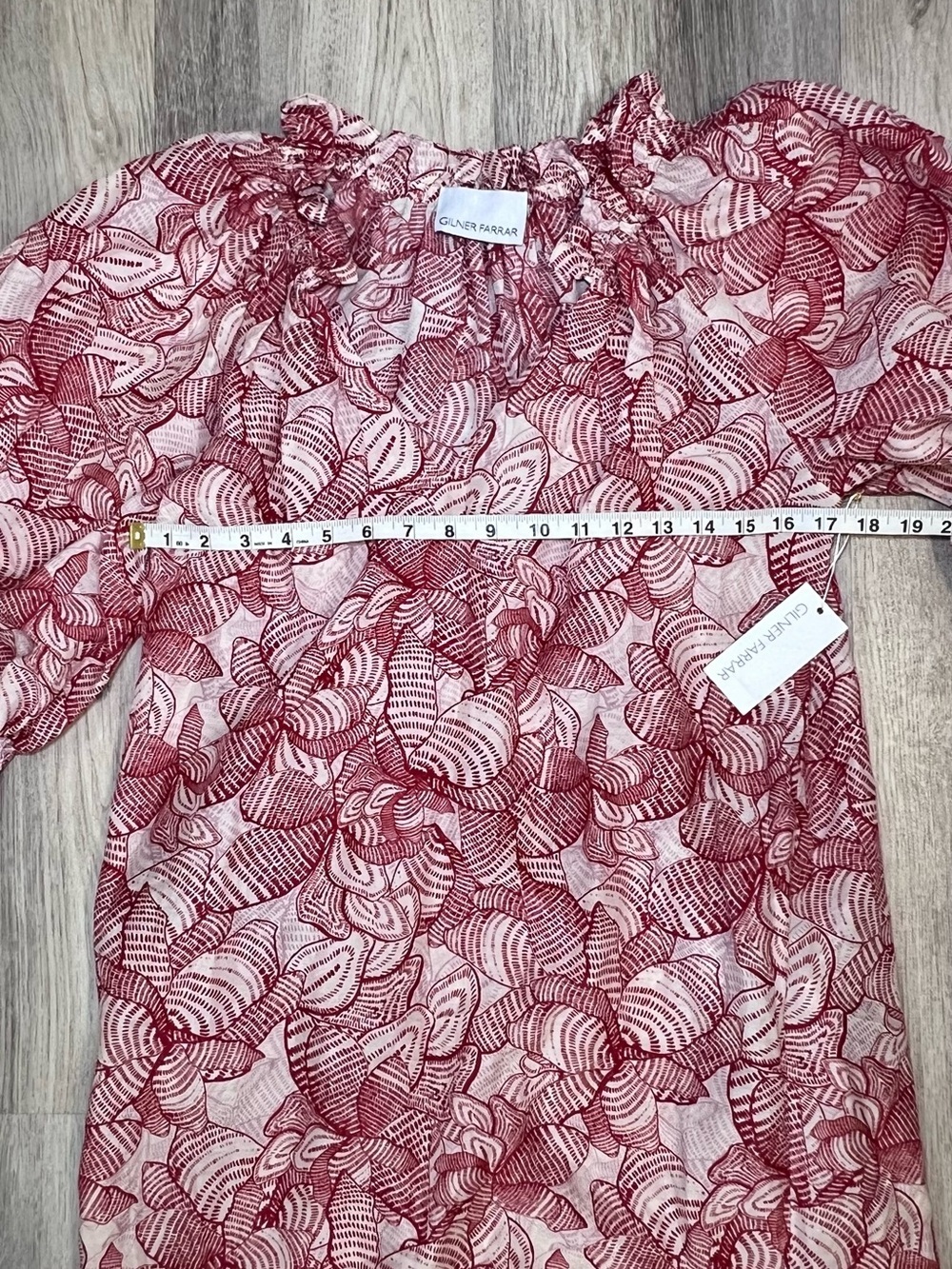 Gilner Farar Floral Puff-Sleeve Maxi Dress in Rose Red Size M NWT . - Picture 8 of 11